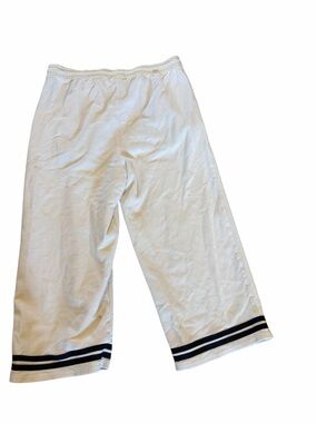 HANNA ANDERSSON White Sea Stripe Beachcomber Pull On Crop 100% Cotton Pants